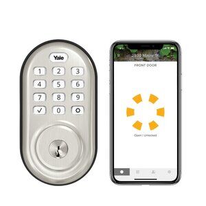 Yale Wi-Fi/BLE Assure Lock Push Button Deadbolt, Satin Nickel: YRD216-CBA-619